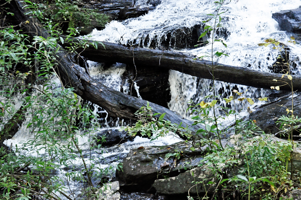 closeup of the falls